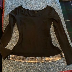 Black long sleeve top with bling